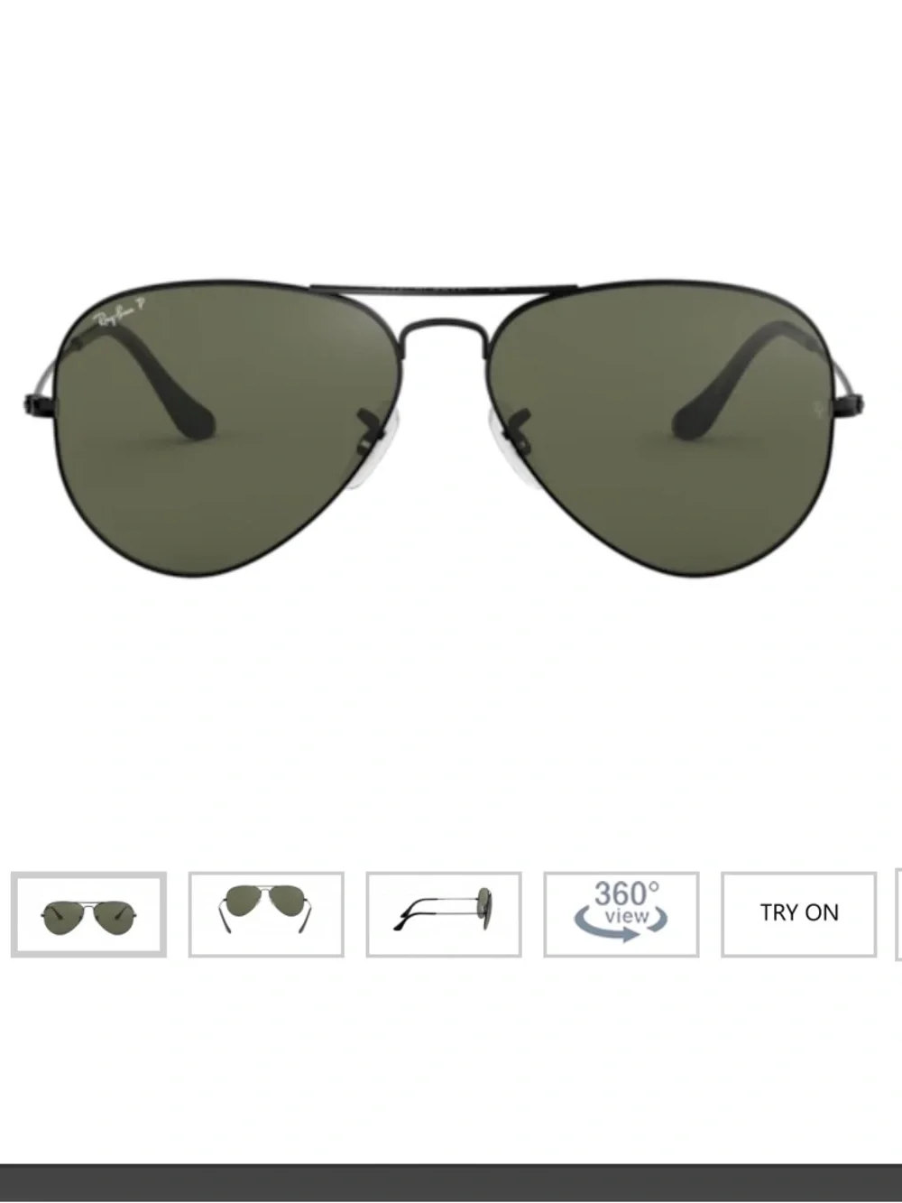 Ray-Ban Black large aviator Sunglasses with G-15 Lenses